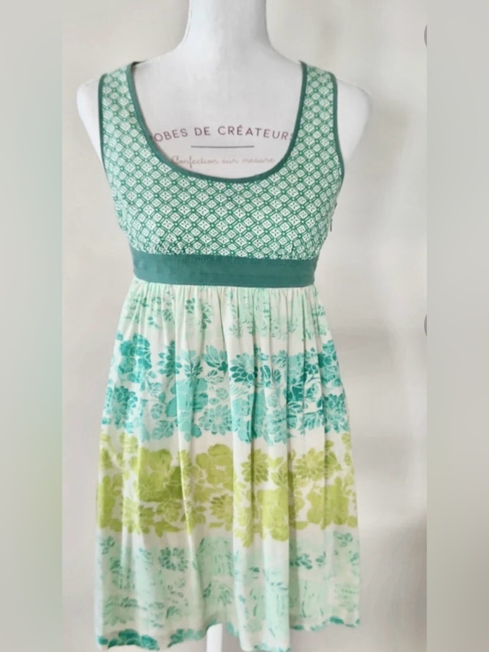 Ecote Bohemian Geometric Tiled Print Bodice With Floral Printed Skirt Sundress